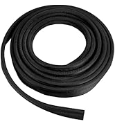 BENECREAT 5.5 Yards Black Awning Rail Piping, 8mm Double Flap Awning Tent Piping Insert with Soli...