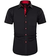 J.Ver Men's Short Sleeve Dress Shirts with Pocket Casual Button Down Shirts Wrinkle-Free Business...