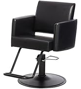 Buy-Rite Onyx Salon Styling Chair - Modern Chair for Hair Stylists - Premium Black Vinyl, Incline...