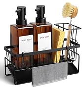 GMISUN Dish Soap Dispenser, 12 Fl oz / 350 ml Dual Soap Dispenser with Sponge Holder, Customized ...