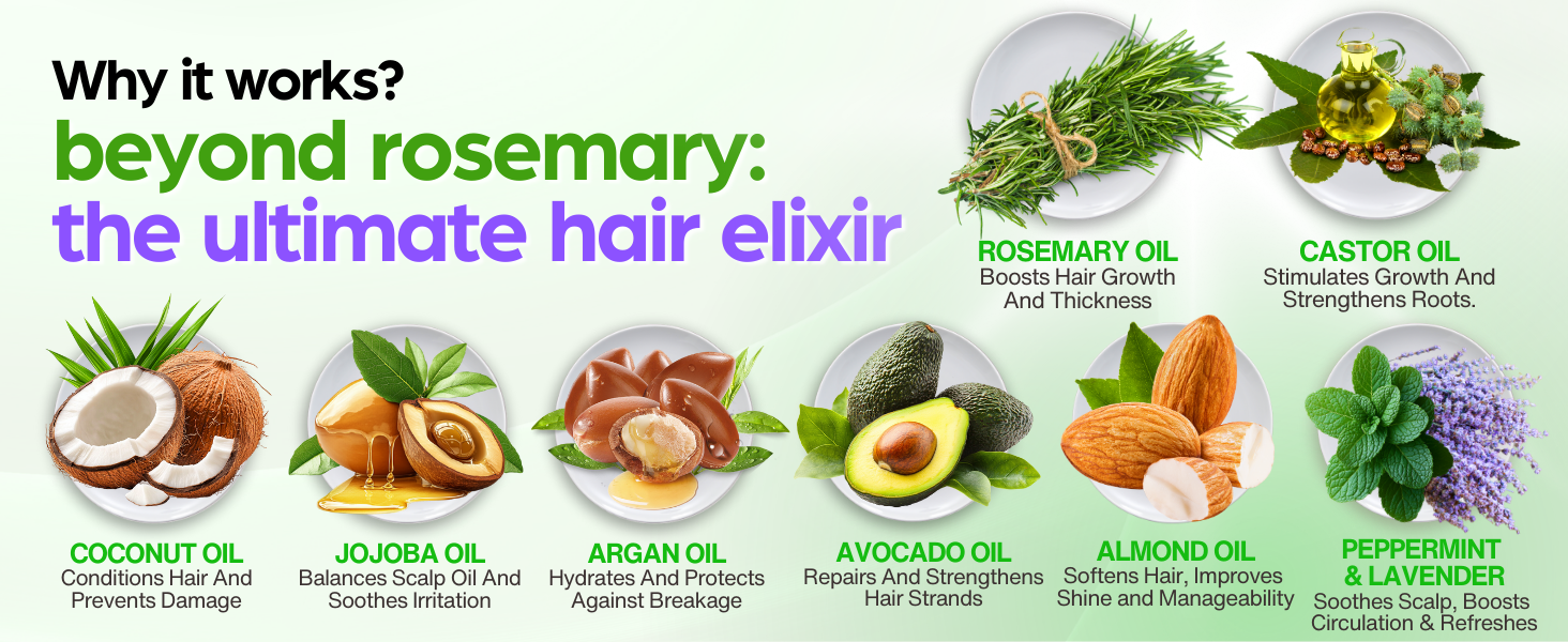 organic rosemary oil for hair growth for hair hair growth oil spray glow up essentials women