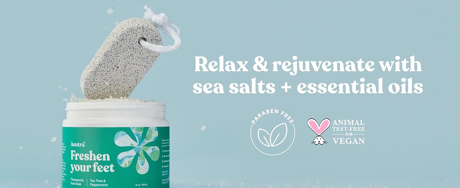 relaxation at home foot bath pedicure soak sea salts essential oils pumice dead skin soften feet