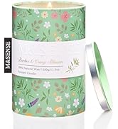 M&SENSE Bamboo Orange Blossom Scented Candle, Medium Jar Candle 11.3oz Natural Soy Wax for Home S...