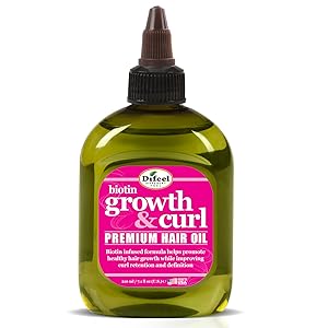 Difeel Biotin Growth & Curl Hair Oil 8 oz.