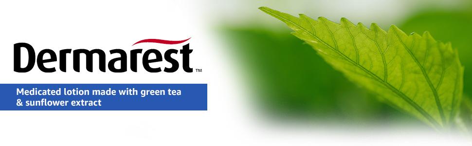 Dermarest Medicated lotion made with green tea & sunflower extract