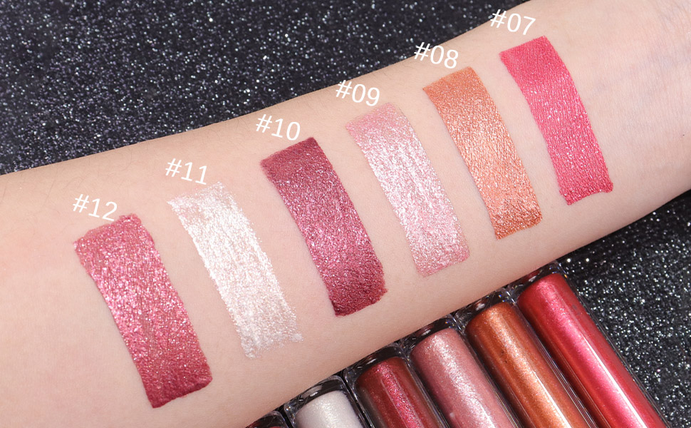 evpct 1Pcs Cerise Red Pearlescent Shimmer Lip Gloss, Long Lasting Glitter Liquid Lipstick Lip
