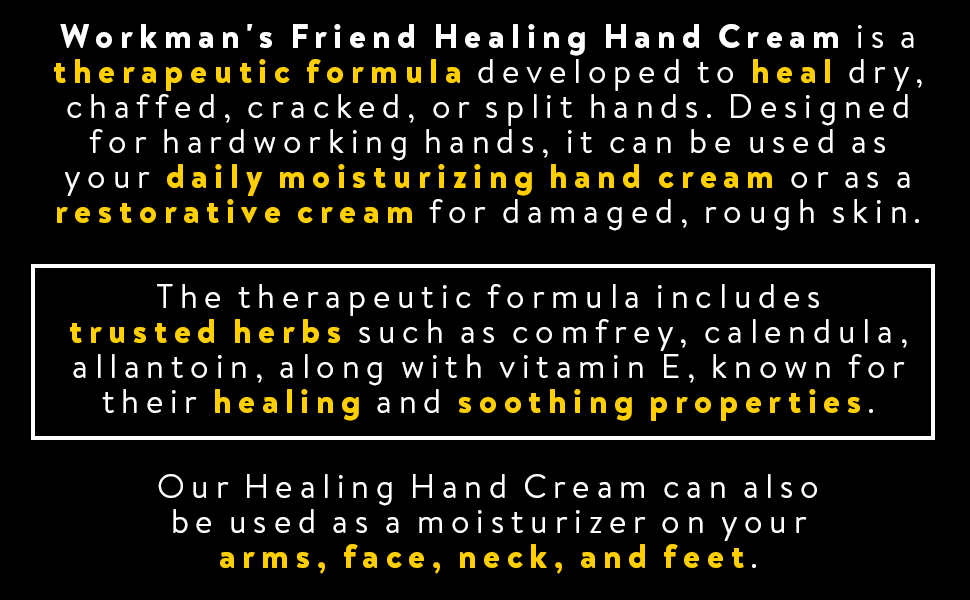 therapeutic formula heal dry chaffed cracked split hands daily moisturizer cream 
