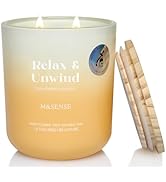 M&SENSE Mandarin Vanilla Candle for Home Scented, 14.1oz Non Toxic 80-Hour Long-Lasting Natural S...