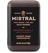Mistral Bourbon Vanilla Luxury Bar Soap for Men | Men’s Natural Soap Bar | Paraben, Phthalates Fr...