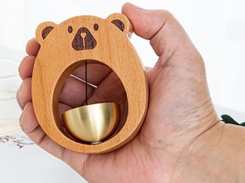 NADEnVIE Tiger Shape Wooden Doorbell