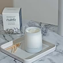 Clarity-white sage candle,affirmations candle with selenite crystal