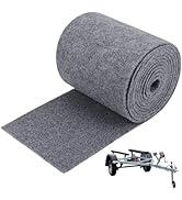 BENECREAT 6mm Ultra Thick Gray Marine Carpet, 16.4ft×9in Boat Trailer Bunk Carpet, Polyester Mari...