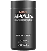 Codeage Men’s Daily Multivitamin, 25+ Vitamins & Minerals, Fermented, Organic Whole Foods, Probio...