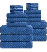 Smuge 18-Piece Bath Towel Set, Include 6 Bath Towel Sheets, 6 Hand Towels and 6 Washcloths - High...