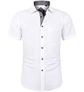 J.Ver Men's Short Sleeve Dress Shirts with Pocket Casual Button Down Shirts Wrinkle-Free Business...