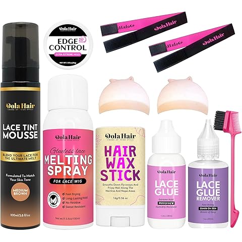 Dolahair Lace Glue Kit - Complete Set with Lace Tint Mousse, Wig Installation & Melting Spray(Medium Brown)