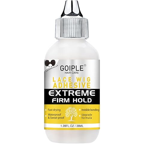 Goiple Wig Glue for Lace Front Wigs, Waterproof Lace Front Wig Glue for Wigs, Strong Hold Transparent Lace Adhesive for Hair Replacement Invisible Hair Bonding Wig Adhesive(1.28 fl oz)