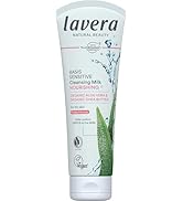 lavera Basis Sensitive Cleansing Milk - Facial Cleanser with Aloe Vera & Shea Butter for Soft Ski...