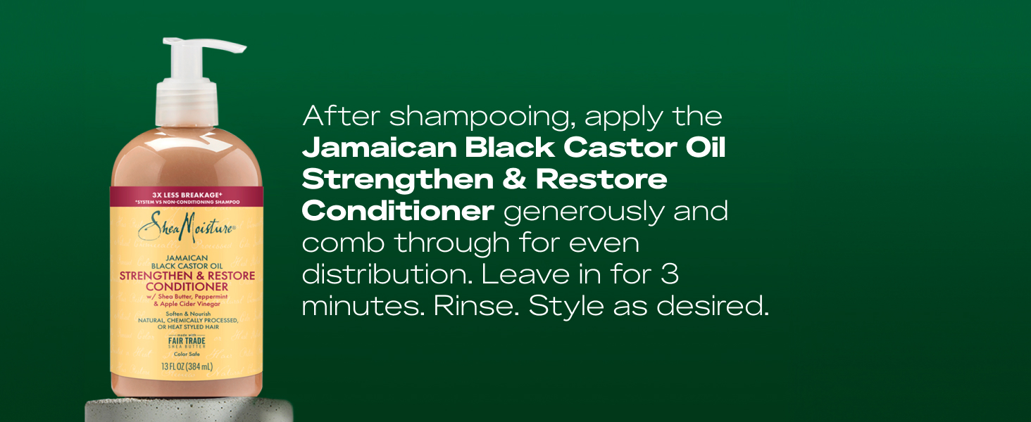 Product shot against green background with text.