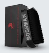 Bossman Beard Brush for Men - Hand Held Boar & Nylon Bristle Brush - Detangling Brush for Beard a...