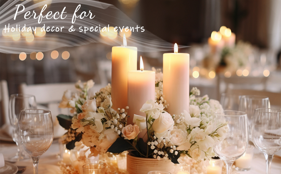 pillar candles for wedding table centerpiece