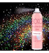 Boko Body Glitter Spray, 120ML Holographic Silver Shiny Glitter Spray for Body Hair Clothes, Quic...