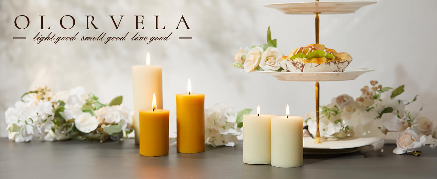 beeswax pillar candles