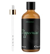 Airversa 100ml Peppermint Oil, for Aromatherapy, Diffuser, 100% Pure Natural, Includes Premium Qu...