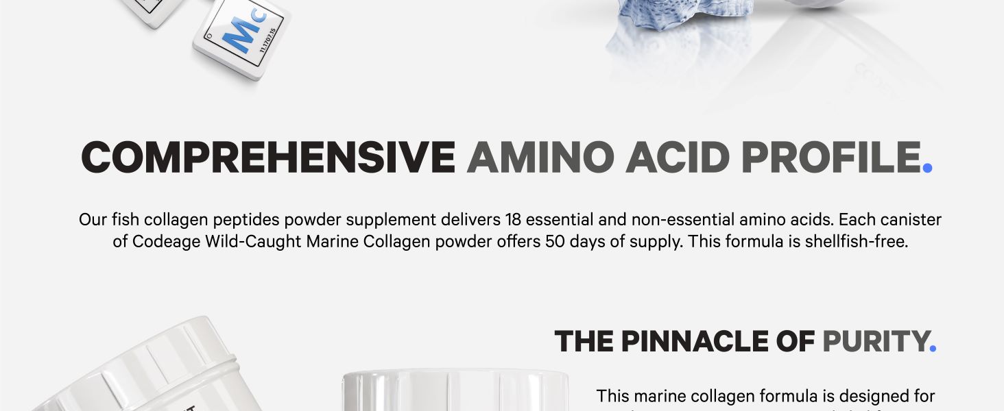 Codeage marine collagen, wild caught marine collagen, hydrolyzed fish collagen powder, fish peptides