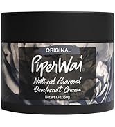 PiperWai Natural Deodorant Cream w/Activated Charcoal | 24-Hour Sweat Protection, Vegan, Aluminum...