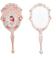 Flower Knows Strawberry Rococo Hand Mirror,Vintage Portable Handheld Mirror,Fancy & Pretty Prince...