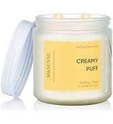 M&SENSE Creamy Gardenia Scented Candle, 11.6oz Natural Soy Wax Non Toxic Candle 70-Hour Burn Time...