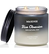 M&SENSE Amber Lavender Scented Candle for Men, 11.6oz 2 Wick Large Natural Soy Wax 70 Hours Highl...