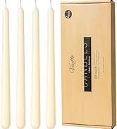 Viyffo Taper Candles 10 Inch – 4 Pack Ivory, Dripless, Unscented, Smokeless – 8 Hour Burn – Tall ...