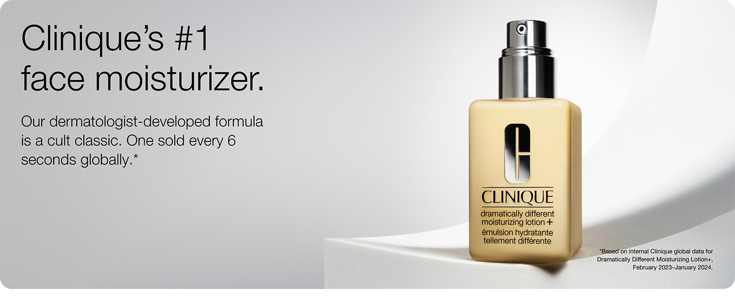 Cliniques #1 face moisturizer. Our derm developed formula is a cult classic. one sold every 6 secs
