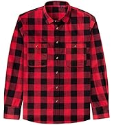 J.Ver Men's Flannel Plaid Shirts Long Sleeve Regular Fit Casual Button Down Shirt