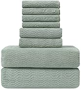 Ultra Soft 8 Piece Textured Bath Towel Set for Bathroom Shower Pool, Kitchen, Quick Dry, Lightwei...