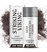Striking Viking Hair Fibers for Thinning Hair - Hair Building Fibers (Dark Brown) 28g - Naturally...