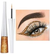 Yeuxtty Gold Glitter Eyeliner Liquid Long Lasting Glitter Liquid Eye Liners Quick Drying Sparkly ...
