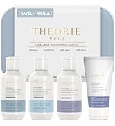 THEORIE PURE Travel Size Toiletries Set - Hypoallergenic Shampoo, Conditioner, Body Wash & Body S...