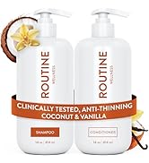 Routine Wellness Anti-Thinning Shampoo and Conditioner Set for Thinning Hair - Biotin DHT Blocker...