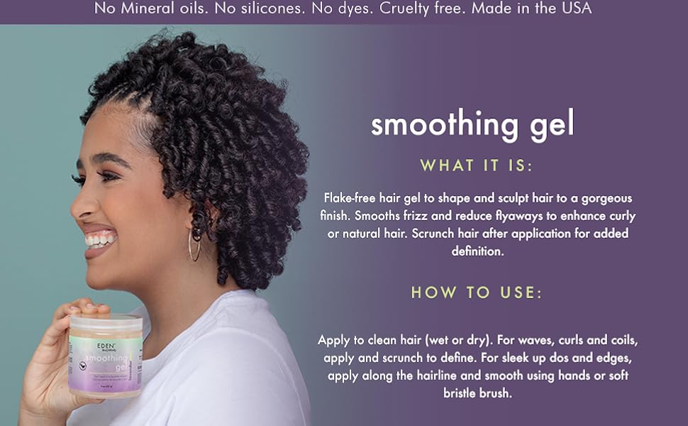 model holding smoothing gel standing profile