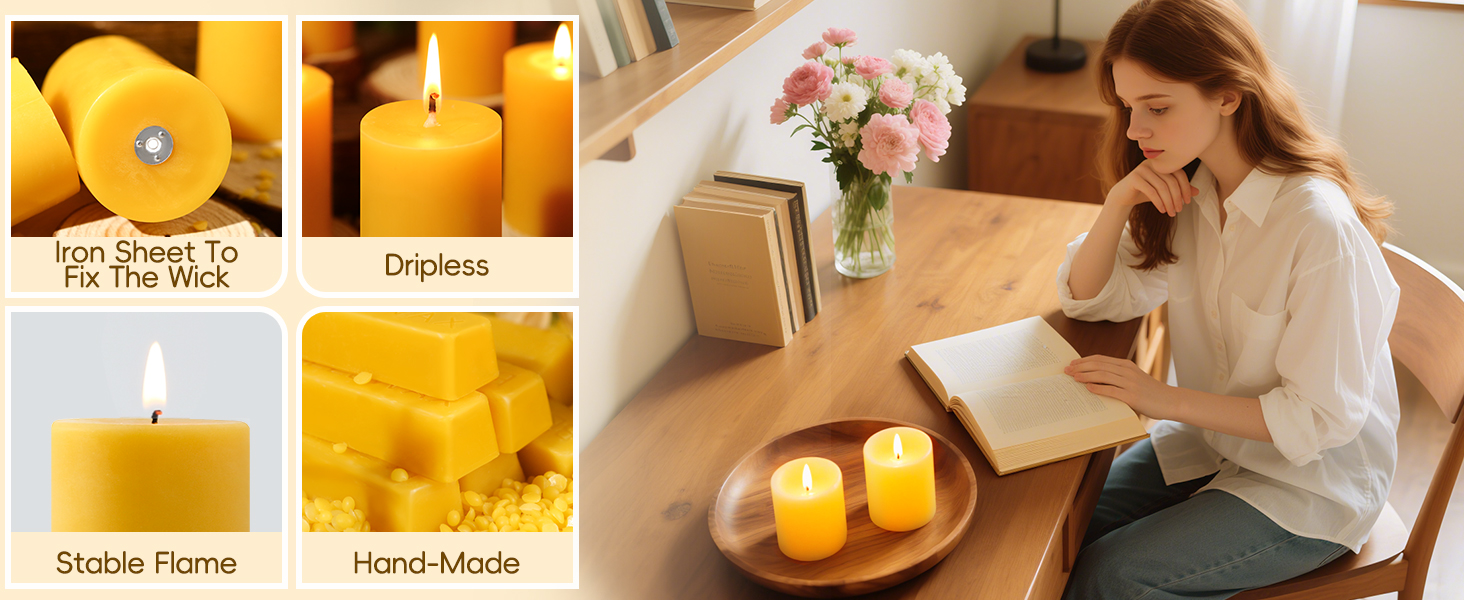 natural fragrance released when the beeswax candle burns which can help people relax