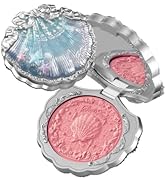 Flower Knows Shell's Jewel Silk Satin Embossed Blush,Dual Blush & Highlighter,Peach Glow,Warm Pea...