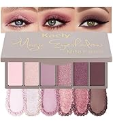 Kaely 6 Color Mini Pink Rose Gold Eyeshadow Palette Makeup, Highly Pigmented Eye Shadow Palette W...