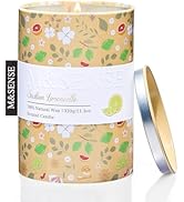 M&SENSE Sicilian Limoncello Scented Candle, Medium Jar Candle 11.3oz Natural Soy Wax for Home Sce...