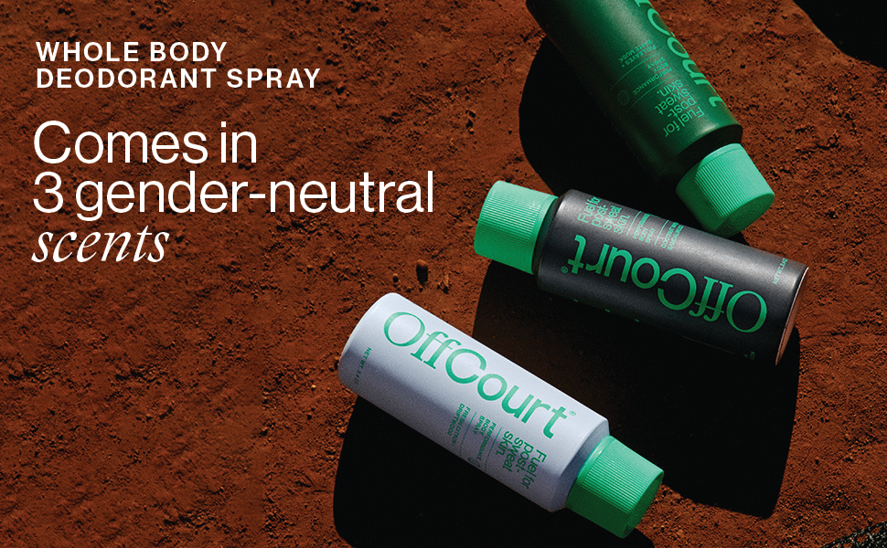 OffCourt deodorant body spray in 3 scents