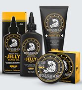 Bossman Essentials Beard Kit for Men - Beard Oil Jelly, Fortifying Conditioner Cream, Beard Balm ...