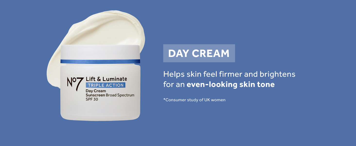 Day cream with triple action results supports brightening smoothing and wrinkle reduction