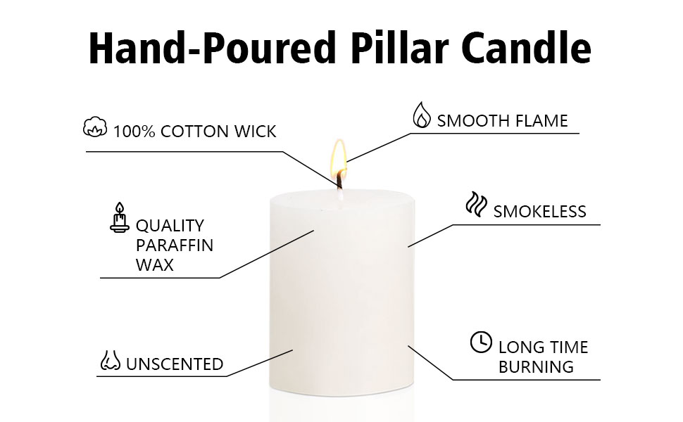 Long Clean Burning Pillars Candles